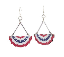 Load image into Gallery viewer, USA Pleated Fan Flag Earrings #1638