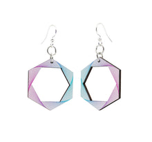 Load image into Gallery viewer, Star Gate radial geometric earrings, eco-friendly laser-cut jewelry made in USA