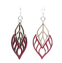 Load image into Gallery viewer, Flame Tip Wood Earrings #1651