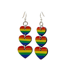 Load image into Gallery viewer, Rainbow Heart Earrings #1672