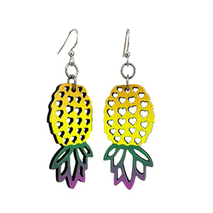 Upside-Down Pineapple Love Earrings #1537
