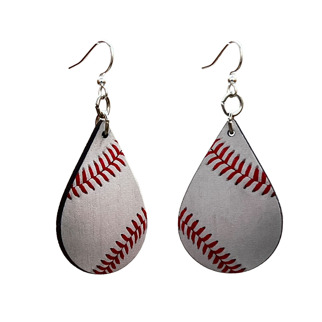 Baseball Tear Drops Earrings #1735