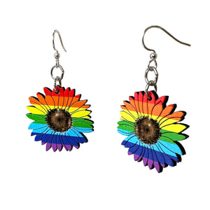 Rainbow Sunflower Earrings #1769