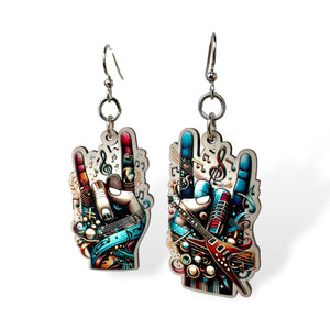 Rock On Hands Earrings #1790