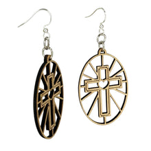 Load image into Gallery viewer, Sacred Heart Cross Earrings #1835
