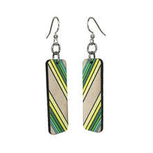 Load image into Gallery viewer, Green Bay Striped Blossom Earrings #190
