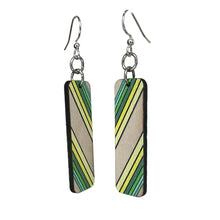 Load image into Gallery viewer, Green Bay Striped Blossom Earrings #190
