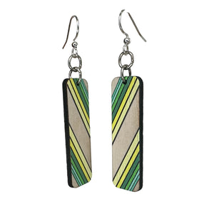 Green Bay Striped Blossom Earrings #190