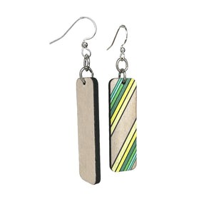 Green Bay Striped Blossom Earrings #190