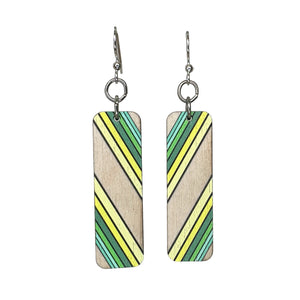 Green Bay Striped Blossom Earrings #190