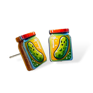 Pickle Jar Stud Earrings #3127