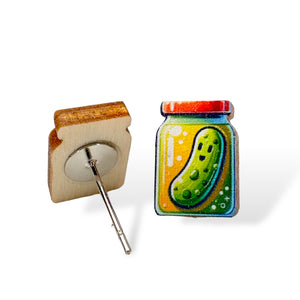 Pickle Jar Stud Earrings #3127