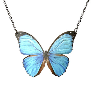 Blue Morpho Butterfly Necklace #6142