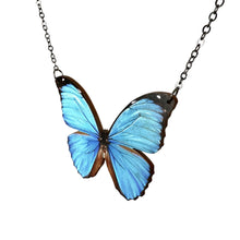 Load image into Gallery viewer, Blue Morpho Butterfly Necklace #6142
