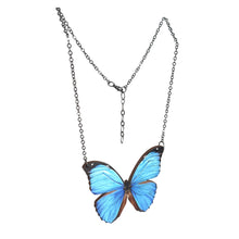 Load image into Gallery viewer, Blue Morpho Butterfly Necklace #6142
