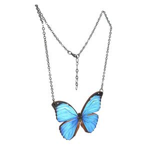 Blue Morpho Butterfly Necklace #6142