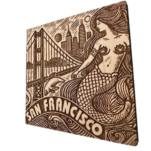 San Francisco Mermaid American Maple Magnet #MM508