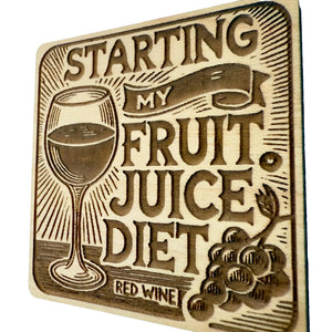 Red Wine Juice Diet Maple Magnet #MM003