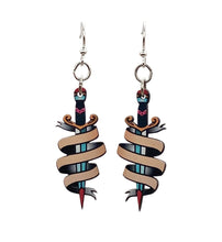 Load image into Gallery viewer, Sword and Banner Earrings #T142
