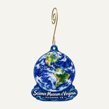 Load image into Gallery viewer, Science Museum of Virginia Logo custom wood ornament OC374 hanging on hook
