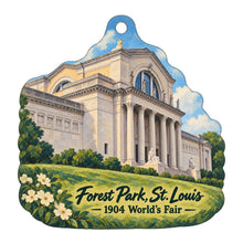 Load image into Gallery viewer, Missouri History Museum Town Icon custom wood ornament OC622 on white
