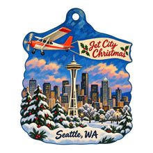 Load image into Gallery viewer, The Museum of Flight Christmas custom wood ornament OC666 on white
