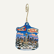 Load image into Gallery viewer, The Museum of Flight Christmas custom wood ornament OC666 hanging on hook
