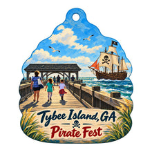 Load image into Gallery viewer, Tybee Island Marine Science Center Town Icon custom wood ornament OC730 on white
