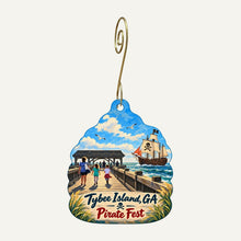 Load image into Gallery viewer, Tybee Island Marine Science Center Town Icon custom wood ornament OC730 hanging on hook
