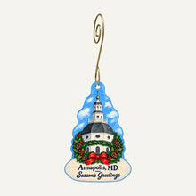Load image into Gallery viewer, Anne Arundel Medical Center Christmas custom wood ornament OC1020 hanging on hook
