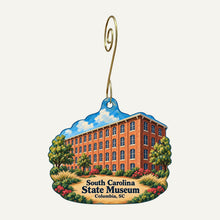 Load image into Gallery viewer, South Carolina State Museum Logo custom wood ornament OC1034 hanging on hook
