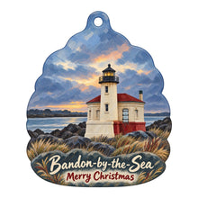 Load image into Gallery viewer, By the Sea Treasures Christmas custom wood ornament OC1038 on white
