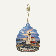 Load image into Gallery viewer, By the Sea Treasures Christmas custom wood ornament OC1038 hanging on hook
