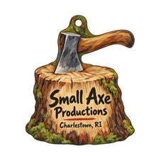 Load image into Gallery viewer, Small Axe Productions Logo custom wood ornament OC1040 on white
