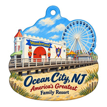 Load image into Gallery viewer, Pushpa Imports Town Icon custom wood ornament OC1048 on white

