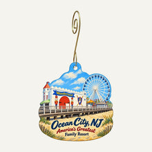 Load image into Gallery viewer, Pushpa Imports Town Icon custom wood ornament OC1048 hanging on hook
