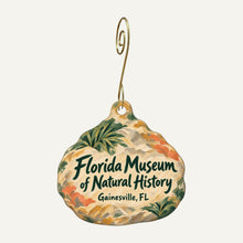 Load image into Gallery viewer, Florida Museum of Natural History Store Logo custom wood ornament OC1061 hanging on hook
