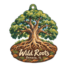 Load image into Gallery viewer, Wild Roots Geneva Logo custom wood ornament OC1067 on white
