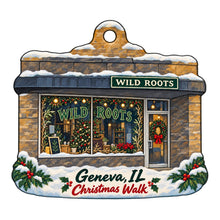 Load image into Gallery viewer, Wild Roots Geneva Christmas custom wood ornament OC1068 on white
