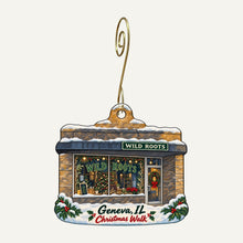 Load image into Gallery viewer, Wild Roots Geneva Christmas custom wood ornament OC1068 hanging on hook
