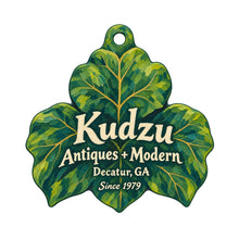 Load image into Gallery viewer, Kudzu Antiques + Modern Logo custom wood ornament OC1076 on white
