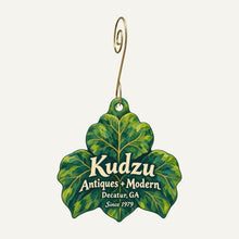 Load image into Gallery viewer, Kudzu Antiques + Modern Logo custom wood ornament OC1076 hanging on hook
