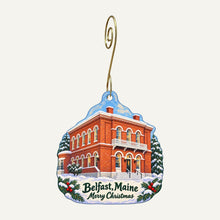 Load image into Gallery viewer, Coyote Moon Christmas custom wood ornament OC1080 hanging on hook
