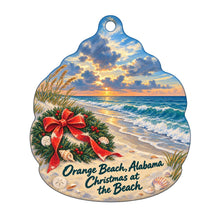 Load image into Gallery viewer, Maggie's Bottle &amp; Tail Christmas custom wood ornament OC1083 on white
