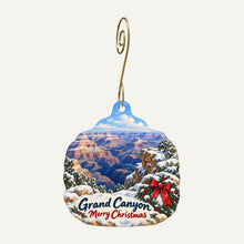 Load image into Gallery viewer, Xanterra - Tusayan Trading Post Christmas custom wood ornament OC1086 hanging on hook

