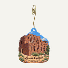 Load image into Gallery viewer, Xanterra - Tusayan Trading Post Town Icon custom wood ornament OC1087 hanging on hook
