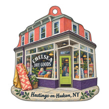 Load image into Gallery viewer, Chelsea Dry Goods Logo custom wood ornament OC1091 on white

