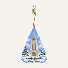 Load image into Gallery viewer, Oak Creek Plants &amp; Flowers Christmas custom wood ornament OC1095 hanging on hook
