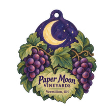 Load image into Gallery viewer, Paper Moon Vineyards Logo custom wood ornament OC1097 on white
