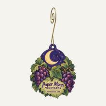 Load image into Gallery viewer, Paper Moon Vineyards Logo custom wood ornament OC1097 hanging on hook
